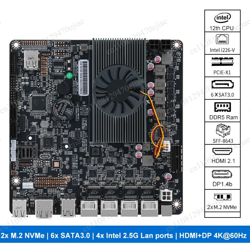 Mini Itx Dual 2.5G Nas Motherboard - N100 Mini ITX NAS Anakart DDR5,