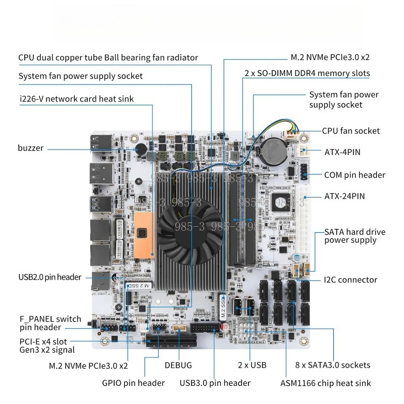 Mini ITX Beyaz M11 NAS Anakart - Mini Itx Dual 2.5G Nas Motherboard incelemesi ve fiyatı