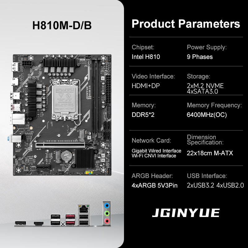JGINYUE H810M-D/B M-ATX Oyun B - Lga1851 Gaming Motherboard incelemesi ve fiyatı